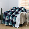 Picture of SOCHOW Buffalo Plaid Sherpa Fleece Throw Blanket, Double-Sided Checkered Super Soft Luxurious Bedding Blanket 50 x 60 inches, Green/White