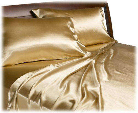 Picture of Divatex Home Fashions Royal Opulence Satin Full Sheet Set, Brass