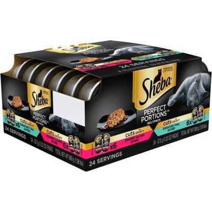 Picture of Sheba Perfect Portions Cuts in Gravy Multipack Salmon & Tuna Wet Cat Food 2.6 oz.