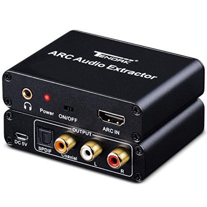 Picture of HDMI ARC Adapter, Tendak ARC Audio Extractor with Digital Optical TOSLINK SPDIF/Coaxial and Analog 3.5mm L/R Stereo Audio Converter for HDTV Soundbar Speaker Amplifier