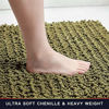 Picture of Walensee Large Bathroom Rug Non Slip Bath Mat (47x17 Inch Olive Green) Water Absorbent Super Soft Shaggy Chenille Machine Washable Dry Extra Thick Perfect Absorbant Best Plush Carpet for Shower Floor