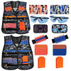 Picture of Kids Tactical Vest Kit 2-Pack for Nerf Guns N-Strike Elite Series Gun Wars with 100 Pcs Refill Darts, 2 Reload Clip, 2 Dart Pouch, 2 Tube Mask, 2 Wrist Band and 2 Protective Glass, Suit for Boys Girls