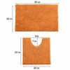 Picture of LuxUrux Bathroom Rugs Luxury Chenille 2-Piece Bath Mat Set, Soft Plush Anti-Slip Bath Rug +Toilet Mat.1'' Microfiber Shaggy Carpet, Super Absorbent Machine Washable Bath Mats (Curved Set, Orange)