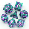 Picture of UDIXI Dragon Scale DND Dice Set , Metal Dice for Role Playing Games, Polyhedral Metal Dice for Dungeons and Dragons with Leather Dice Bag(Green Purple-White Number)