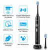 Picture of Sonibet Electric Toothbrush Sonic Brush - Battery Rechargeable Toothbrush with 6 Replacement Heads Travel Case Cordless Charger Smart Timer Clean Whitening Teeth for Oral Care Adults Kids Black