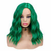 Picture of WIGER Green Hair Short Bob Wavy Curly Wigs Synthetic Costume Cosplay Halloween Party Wigs Heat Resistant Side Part Bob Wig for Women