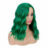 Picture of WIGER Green Hair Short Bob Wavy Curly Wigs Synthetic Costume Cosplay Halloween Party Wigs Heat Resistant Side Part Bob Wig for Women