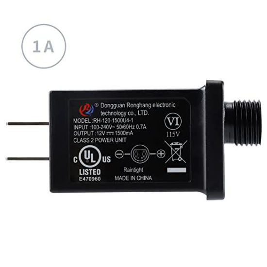 12V 1A Class 2 Power Supply, LED Transformer , Outdoor Low Voltage Power  Adapter