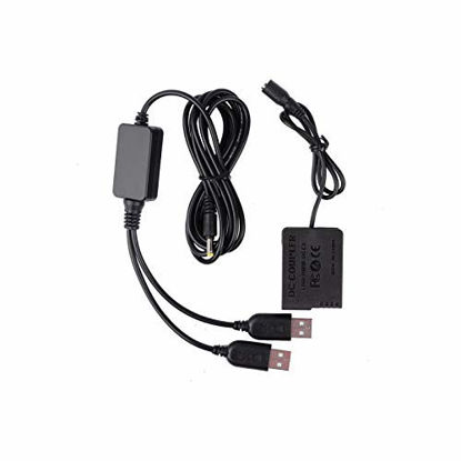 Picture of DMW-DCC8 DC Coupler (Fully Decoded) USB Power Adapter DMW-AC8 AC Adapter Camera Charger Kit for DMW-BLC12, Panasonic Lumix DMC-FZ200, DMC-FZ1000, DMC-G5, DMC-G6, DMC-G7, DMC-GX8 Cameras