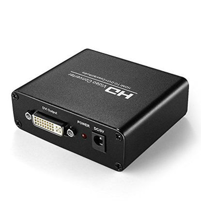 Picture of TNP HDMI to DVI Converter with Audio Out - HDMI to DVI Video Audio Adapter Sound Splitter to 3.5mm AUX Auxiliary / 2 RCA Stereo & Coaxial Output Jack Connector Plug, 1080P 720P, 5.1 & 2 Channel