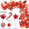 Picture of BONROPIN Christmas Balloon Garland Arch kit 144 Pieces with Christmas Red White Candy Balloons Gift Box Balloons Red Star Balloons for Christmas Party Decorations