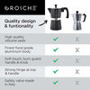 Picture of GROSCHE Milano Stovetop Espresso Maker Moka Pot 9 espresso Cup, 15.2 oz, Black. Cuban Coffee Maker Stove top coffee maker Moka Italian espresso greca coffee maker brewer percolator