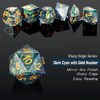 Picture of Dungeons and Dragons Dice Set,DNDND Handmade Sharp Edge 7 Die with Gift Dice Case for DND Dungeons and Dragon Game (Dark Cyan with Gold Number)