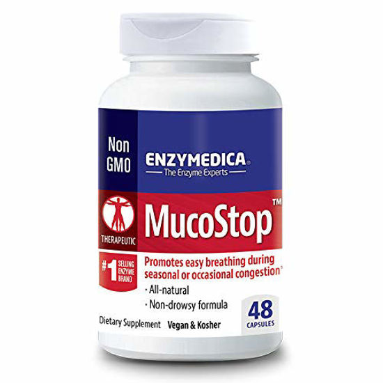 Picture of Enzymedica, MucoStop, Non-Drowsy Enzyme Support for Congestion Relief, 48 Capsules (FFP)