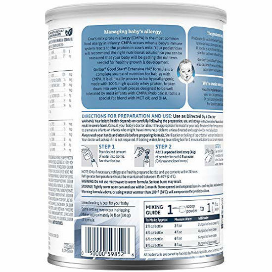 Picture of Gerber Extensive HA Hypoallergenic Powder Infant Formula with Iron for Cow's Milk Allergy, 14.1 Ounces