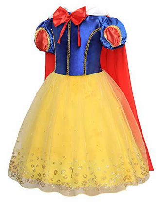 Picture of Jurebecia Costume Princess Dress for Toddler Girls Birthday Them Party Outfits Kids Halloween Christmas Cosplay Dresses with Accessories Size 3T