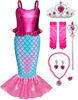 Picture of Funna Girls Mermaid Costume Princess Dress Up with Accessories Pink, 4T