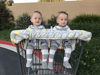 Picture of Twin Double Shopping Cart Cover for Baby Siblings with Carrying Case. Guaranteed to Fit Wholesale Warehouse Grocery Stores Like Costco SAMS Club (Gray Medallion)