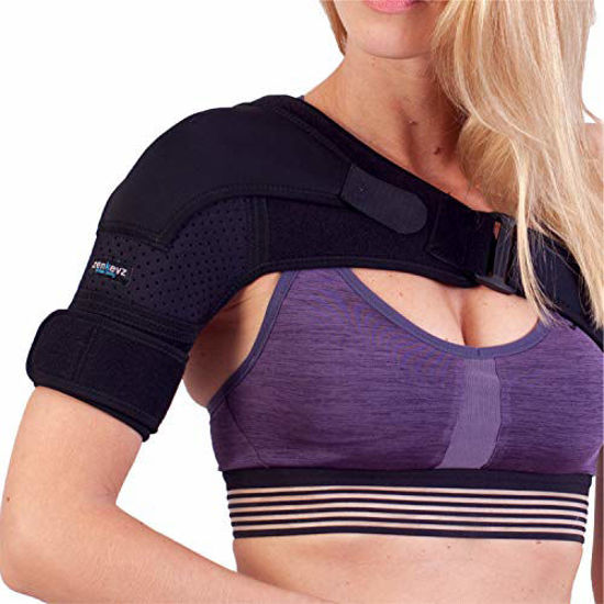 GetUSCart- Shoulder Brace for Men and Women for Torn Rotator Cuff Support,Tendonitis,  Dislocation, Bursitis, Neoprene Shoulder Compression Sleeve Wrap by Zenkeyz  (Black, XS)