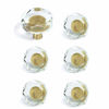 Picture of 6 Pack Glass Crystal Knobs Brass Drawer Pull Cabinet Handle Gold Furniture Hardware for Dresser Kitchen (Polygon)