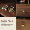 Picture of 6 Pack Glass Crystal Knobs Brass Drawer Pull Cabinet Handle Gold Furniture Hardware for Dresser Kitchen (Polygon)