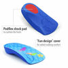 Picture of Footlogics Fun Kids Orthotic Shoe Insoles with Arch Support for Childrens Heel Pain (Severs Disease), Growing Pains, Flat Feet - Childrens, Pair (Toddler 5-7, 3/4 Length - Blue)