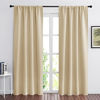 Picture of RYB HOME Living Room Curtains - Rod Pocket Solid Window Dressing for Kitchen Bedroom, Light & Heat Block Drapes for Energy Saving, Wide 42 x Long 84 inch, Biscotti Beige, 2 Panels