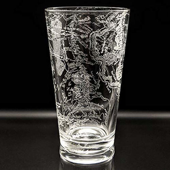 Picture of MAP OF MIDDLE EARTH Engraved Pint Glass | Inspired by Lord of the Rings LOTR | Great Beer Gift Idea!