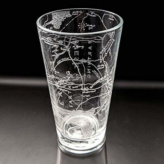 Picture of MAP OF THE SHIRE Engraved Pint Glass | Inspired by Lord of the Rings LOTR | Great Beer Gift Idea!