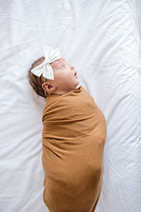 Picture of Large Premium Knit Baby Swaddle Receiving Blanket"Camel" by Copper Pearl