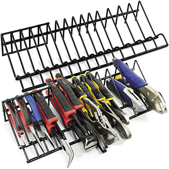 Picture of Plier Organizer Rack, 2 Pack, Stores Spring Loaded, Regular and Wide Handle Insulated Pliers, Tool Box Storage and Organization Holder Fits Nicely in Your Toolbox Drawer or Chest Drawers