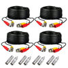 Picture of 4-Pack 125ft Black Pre-Made All-in-One BNC Male to Male Video and Power Cable with RCA Connector for CCTV Camera DVR Security System, Black