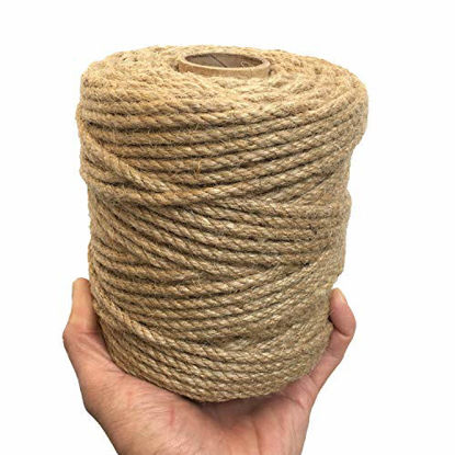 ILIKEEC 328 Feet Jute Rope, 6mm 4-Ply Natural Thick Jute Twine String for  Floristry, DIY Arts Crafts, Gardening Bundling and Cat Scratch Post (Brown)