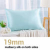 Picture of ZIMASILK 100% Mulberry Silk Pillowcase for Hair and Skin,with Hidden Zipper,Both Side 19 Momme Silk, 1pc (Queen 20''x30'', Lake Blue)