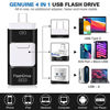 Picture of Flash Drive for iPhone 256GB, 4 in 1 USB Type C Memory Stick, Photo Stick External Storage Thumb Drive for iPhone iPad Android Computer, Dark Black