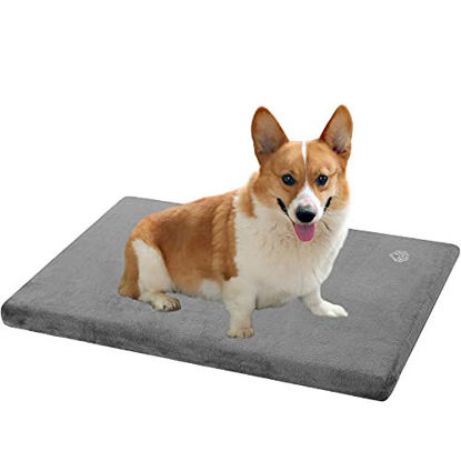 Picture of EMPSIGN Stylish Dog Bed Mat Dog Crate Pad Mattress Reversible (Warm & Cool), Water Proof Linings, Removable Machine Washable Cover, Firm Support Pet Crate Bed for Small to XX-Large Dogs, Grey