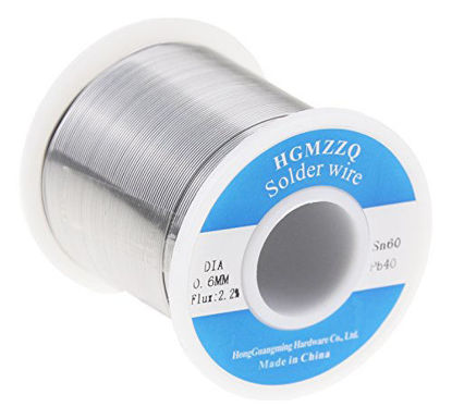 Picture of HGMZZQ 60/40 Tin Lead Solder Wire with Rosin for Electrical Soldering 0.023inch (0.6mm-1lb)