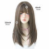 Picture of 7JHH WIGS Hair Dye Wig for Women Synthetic Hair Natural Long Straight Wig With Bangs (22inch, Cold brown)