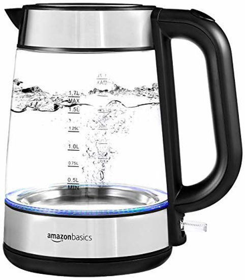 Picture of Amazon Basics Electric Glass and Steel Hot Tea Water Kettle - 1.7-Liter