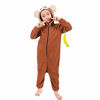 Picture of Kids Monkey Pajamas Oneside Monkey Costume for Boys Girls One Piece Costume 7-10Y