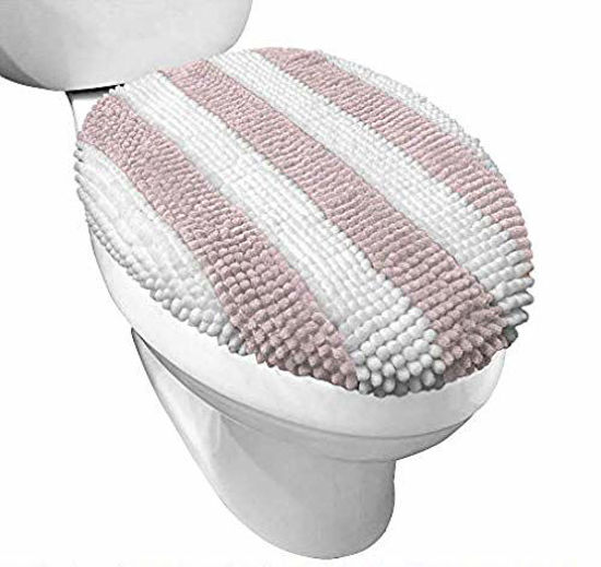 Gorilla Grip Shag Chenille Bathroom Toilet Lid Cover, Machine Wash