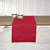 Picture of D'Moksha Homes 100% Pure Linen Hemstitch 14 x 90 Inch Table Runner for Christmas, Racing Red, Natural European Flax, Machine Washable, Handcrafted Dresser Scarf Mitered Corners, Great Gift Choice