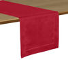 Picture of D'Moksha Homes 100% Pure Linen Hemstitch 14 x 90 Inch Table Runner for Christmas, Racing Red, Natural European Flax, Machine Washable, Handcrafted Dresser Scarf Mitered Corners, Great Gift Choice