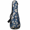 Picture of MUSIC FIRST Original Design 0.5" Thick Padded Hawaii Style Blue and White Plumeria Canvas Ukulele Case, Ukulele Bag, Ukulele Cover,(Fit for 26~27 inch Tenor Ukulele)