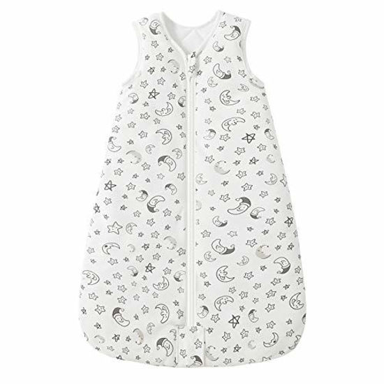 Picture of Mosebears Sleep Sack Baby Winter Wearable Blanket with 2-Way Zipper,2.5 TOG Cotton Sleep Sack Unisex (White Star, 6-12 Months)