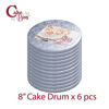 Picture of Cake Drums Round 8 Inches - (Silver, 12-Pack) - Sturdy 1/2 Inch Thick - Professional Smooth Straight Edges - Free Satin Cake Ribbon