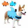 Picture of SUNFURA Pet Life Jacket, Dog Swimsuit with Shark Fin, Swimming Float Saver with Superior Buoyancy and Rescue Handle for Small Medium Large Dogs(Blue,L)