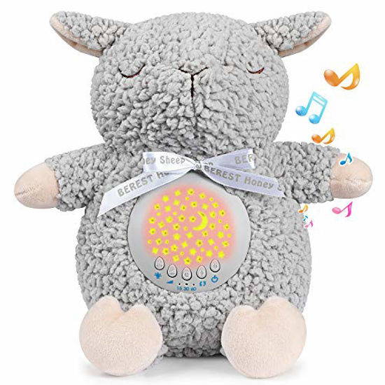 Picture of BEREST Baby Sleep Soother Sleepy Sheep, Mom's Heartbeat Lullabies & Shusher Baby Sound Machine, Nursery Decor Night Light Projector, Toddler Crib Sleeping Aid, Baby Shower Gifts Portable Sheep