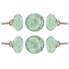 Picture of Set of 6 Crystal Glass Knobs Kitchen Cabinet Cupboard Glass Door Knobs Dresser Wardrobe and Drawer Pull by Perilla Home (Light Green)