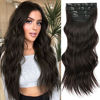 Picture of Vigorous Clip in Hair Extension Natural Wavy Dark Brown Clip in Hair Extensions 20 Inch for Full Head